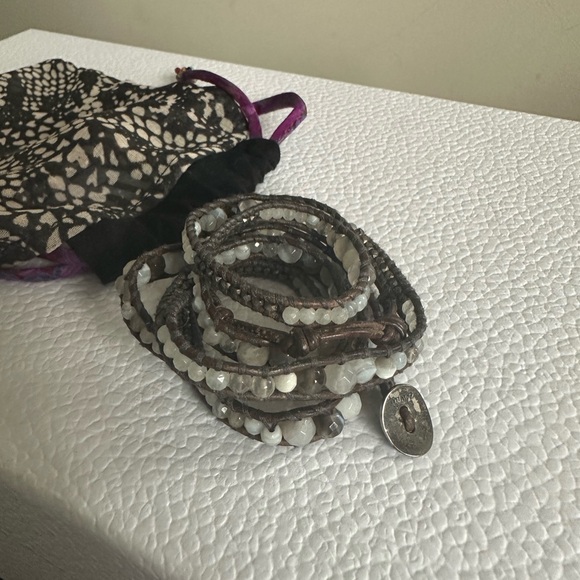 Chan luu leather wrap bracelet with stones - Picture 2 of 2